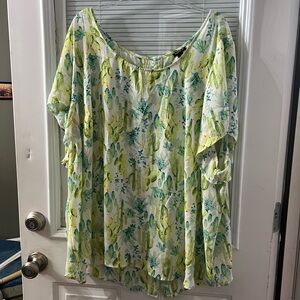 torrid Light Green Cactus Print Blouse